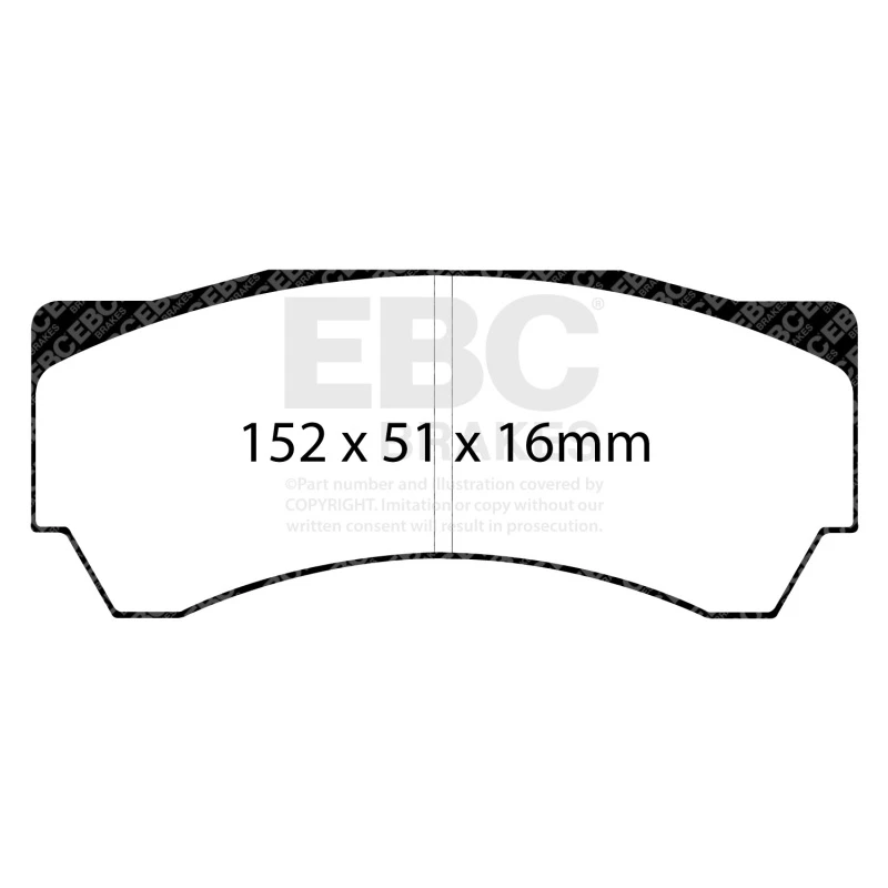 EBC Racing 04-05 Mitsubishi Lancer Evo 8 2.0L Turbo (FQ400 w/Alcon Caliper) RP-X Front Brake Pads