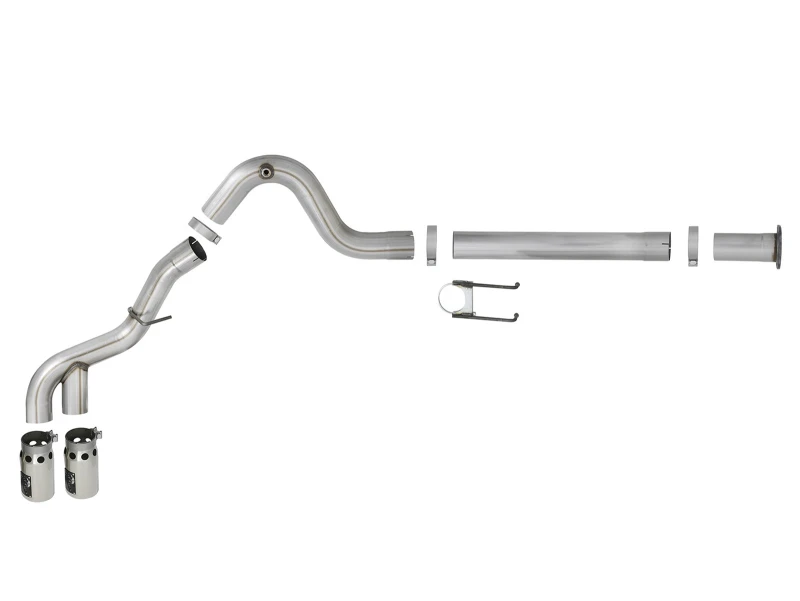 aFe Power 15-16 Ford F250/F350 6,7L Diesel Rebel XD 4 Zoll 409 SS DPF-Back Auspuffanlage - Polierte Endrohre