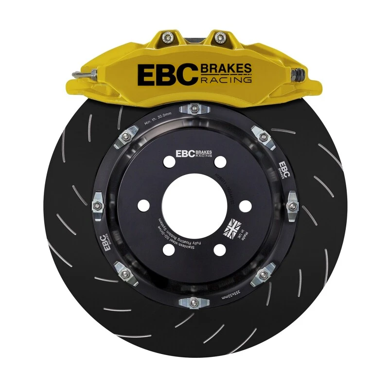 EBC Racing 17-21 Honda Civic Type-R (FK8) Yellow Apollo-6 Calipers 380mm Rotors Front Big Brake Kit
