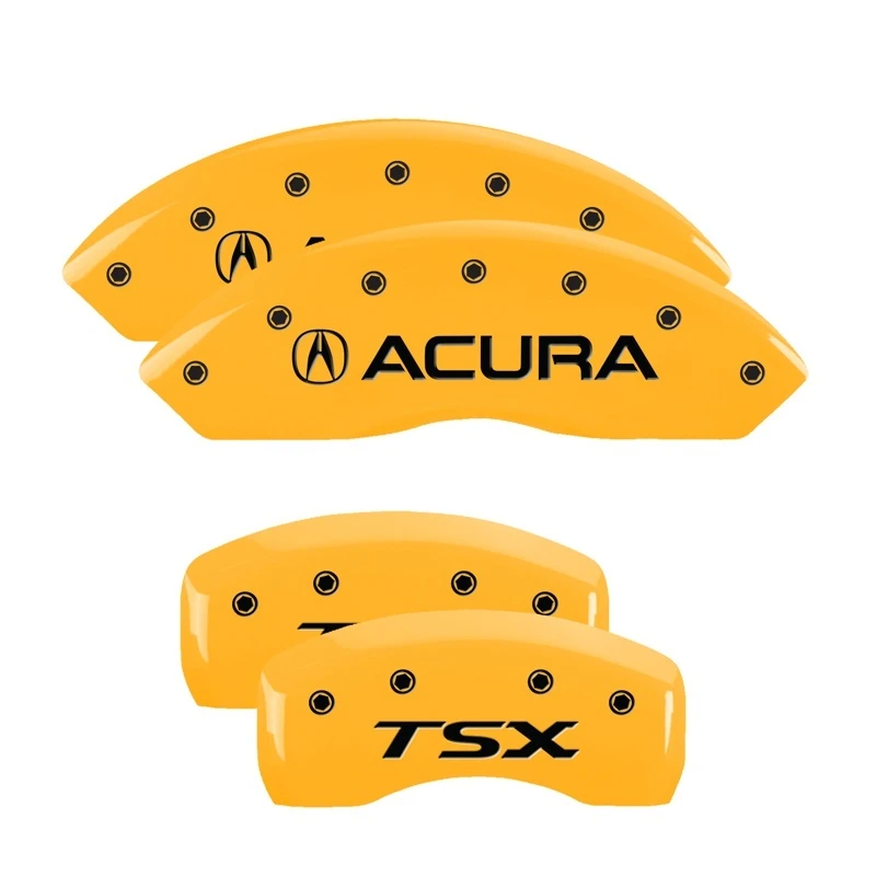 MGP 4 Bremssattel-Abdeckungen Graviert Vorne Acura Graviert Hinten TSX Gelb Finish Schwarz