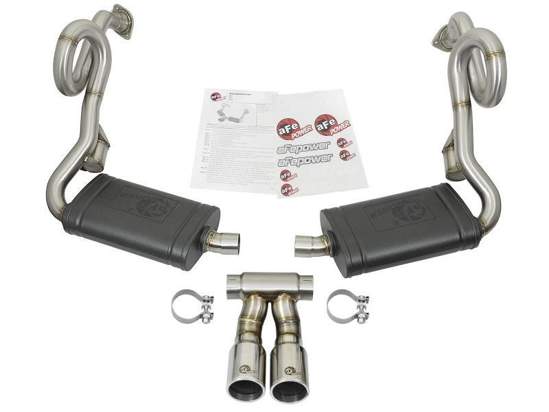 aFe MACHForce-Xp 2-Zoll-304-SS-Cat-Back-Auspuffanlage mit polierten Endrohren 13-16 Porsche Boxster/Cayman 2,7L/3,4L