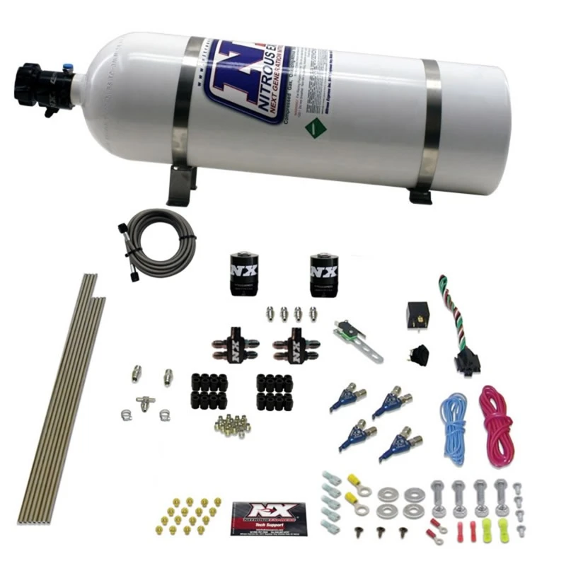 Nitrous Express 4-Zylinder-Benzin-EFI-Nitrous-Kit (50-250PS) mit 15lb-Flasche