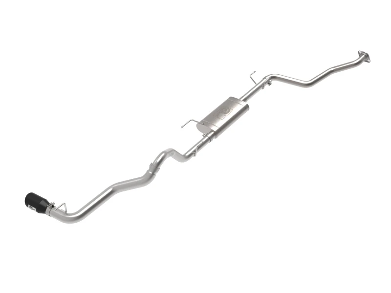 aFe 2024 Toyota Tacoma L4 2.4L Apollo-Serie 2,5-3 Zoll 409 SS Stahl Cat-Back-Auspuff mit schwarzen Endrohren