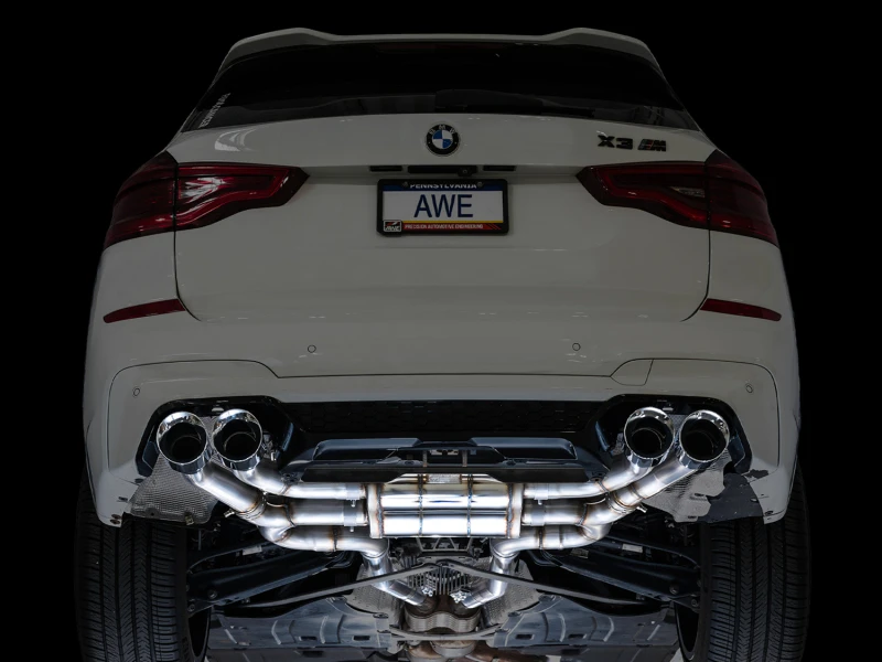 AWE Tuning 20-25 BMW X3 M/M Comp (F97) AWD SwitchPath Axle-back Exhaust - Chrome Silver Tips