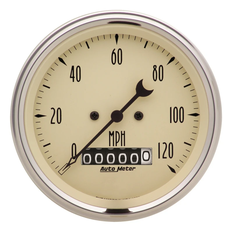 Autometer Antique Beige 5 Piece Kit 3-3/8in & 2-1/16 Elec. Speedometer Gauges