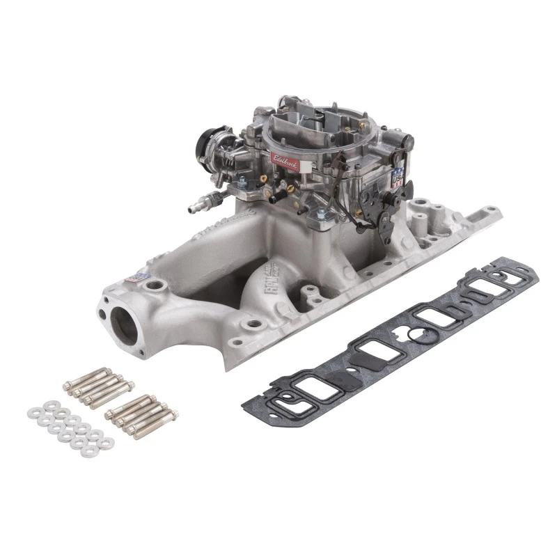 Edelbrock Ansaugkrümmer- und Vergaser-Kit Performer RPM Air-Gap Small Block Ford 289-302 Naturfinish