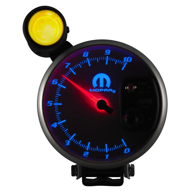 Autometer Mopar 5 Zoll / 10.000 U/min / Sockelmontage Weißer Drehzahlmesser mit Schaltpunktanzeige