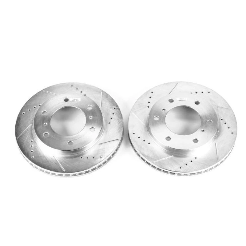 Power Stop Front Evolution Drilled & Slotted Rotors - Pair for 00-06 Mitsubishi Montero