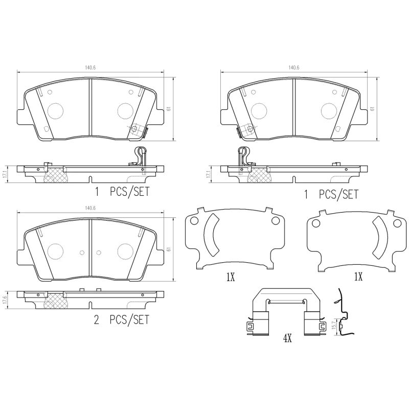 Brembo 18-21 Genesis G70/ Kia Stinger Vordere NAO Bremse Pad