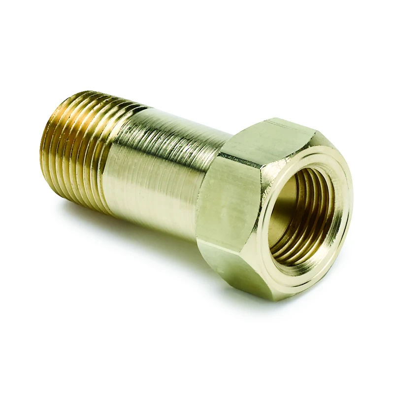 AutoMeter Fitting Adapter 3/8in. NPT Male Extension Brass For Mech. Temp. Gauge