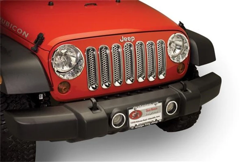 Putco 07-17 Jeep Wrangler - Nebelscheinwerfer-Blende - Passt nicht für Sahara-Edition Nebelscheinwerfer-Überzüge & Ringe