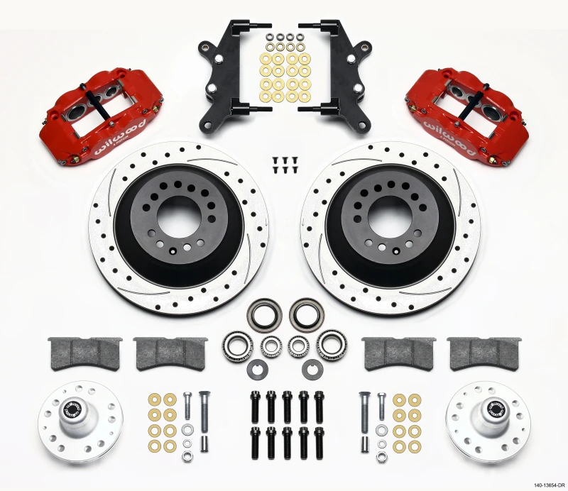 Wilwood Narrow Superlite 6R Vordere Nabe & 1PC Rtr Kit 12,88 Zoll Bohrung - Rot 60-68 Ford / Mercury Full Size