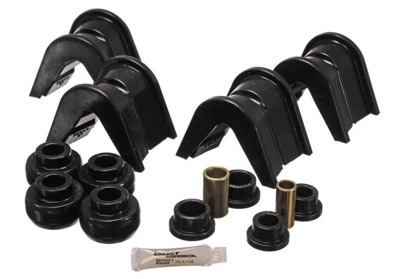 Energy Suspension 76-77 Ford Bronco/66-72 F-100/F-150 Schwarz 4 Grad Versatz Komplett 14-teiliges C-Bushing-Set