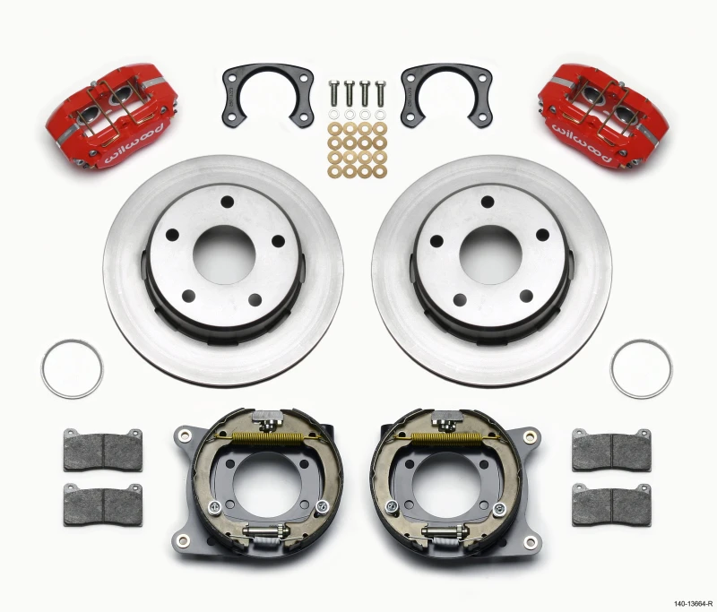 Wilwood Dynapro Lug Mount P/S Park Bremse Kit Rot Big Ford New 2,38 Zoll Off Bronco 5 x 5,50