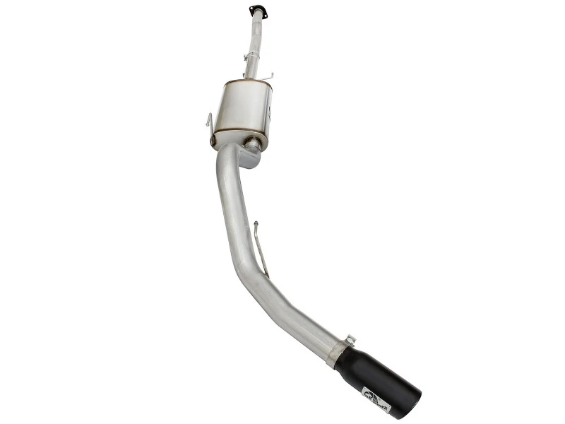 aFe MACHForce XP Auspuff 3in-3.5in SS Einseitiger Ausgang CB mit schwarzen Spitzen 15 Ford F150 V8 5.0L CC/SB