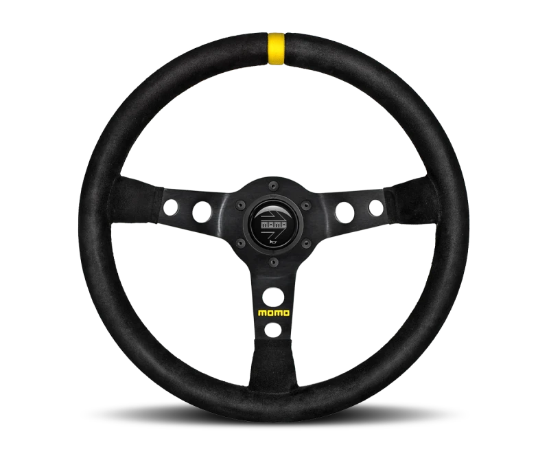 Momo MOD08 Steering Wheel 350 mm -  Black Leather/Black Spokes/1 Stripe