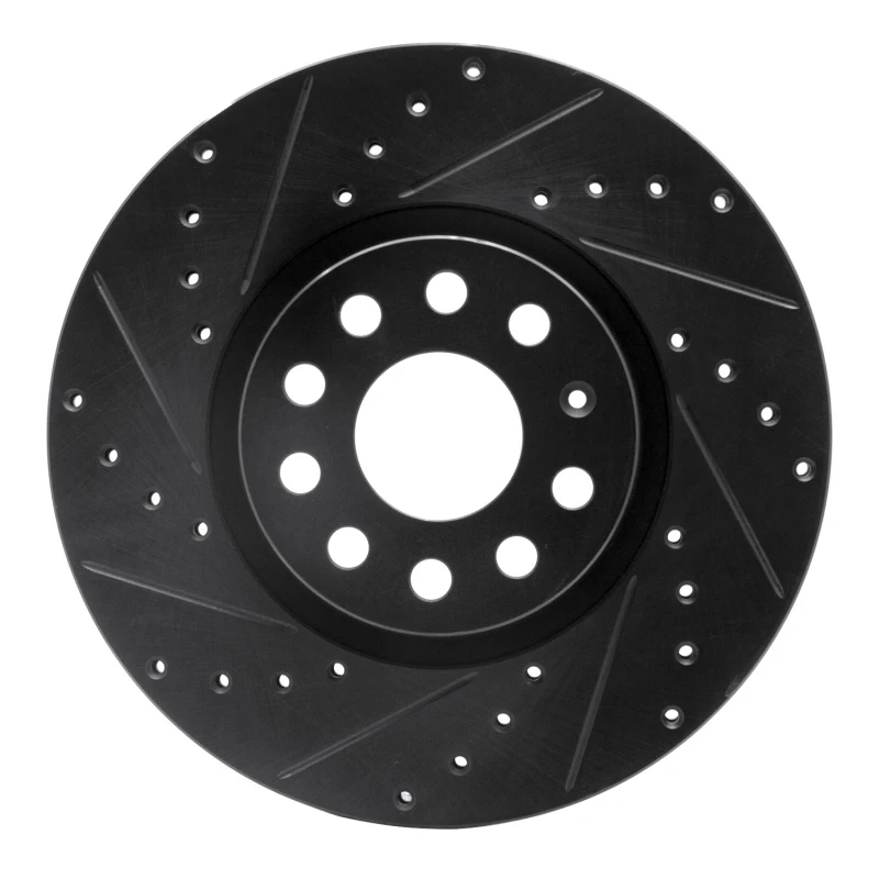 DFC 05-25 Audi TT Front Left Drilled & Slotted Black Brake Rotor