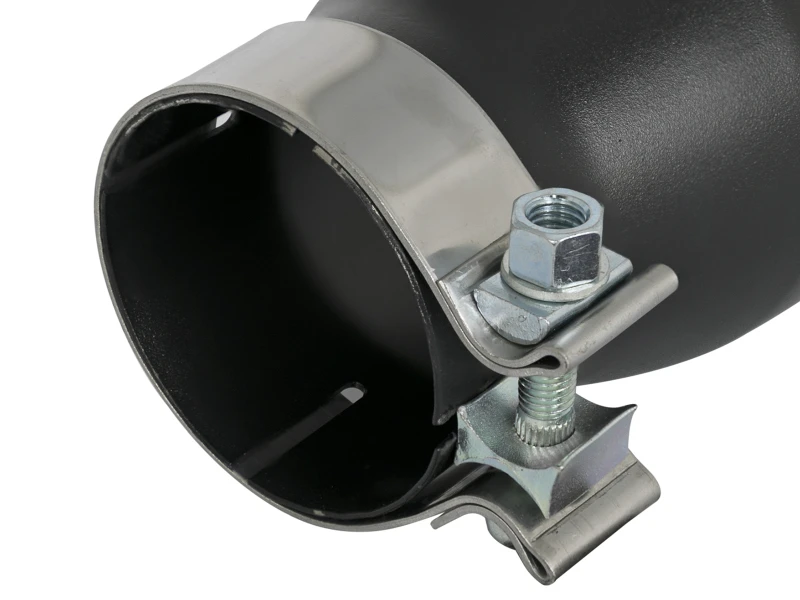 aFe MACH Force-Xp 409 SS Auspuff-Endstück Schwarz (Linke Seite) 3 Zoll Einlass x 4-1/2 Zoll Auslass x 9 Zoll Länge Clamp-On