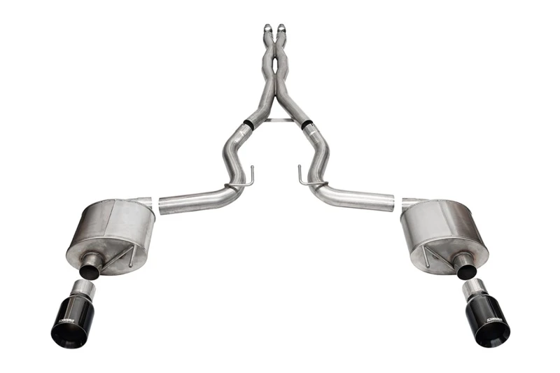 Corsa 2024 rd Mustang GT- Sport Cat-Back Ex.Sys 3,0 Zoll Dual Rear Exit w/4,5 Zoll Blk PVD StraightCut Tip