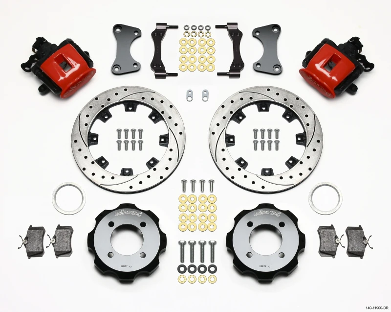 Wilwood Combination Parking Brake Rear Kit 11.75in Drilled Red 2011 Fiesta Rear