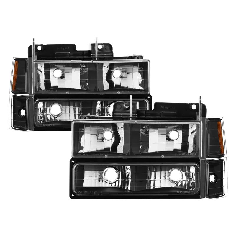 spyder_5072221-6794c500ce677 Xtune Chevy Suburban 94-98 Headlights w/ Corner & Parking Lights 8pcs Black HD-JH-CCK88-AM-BK-SET