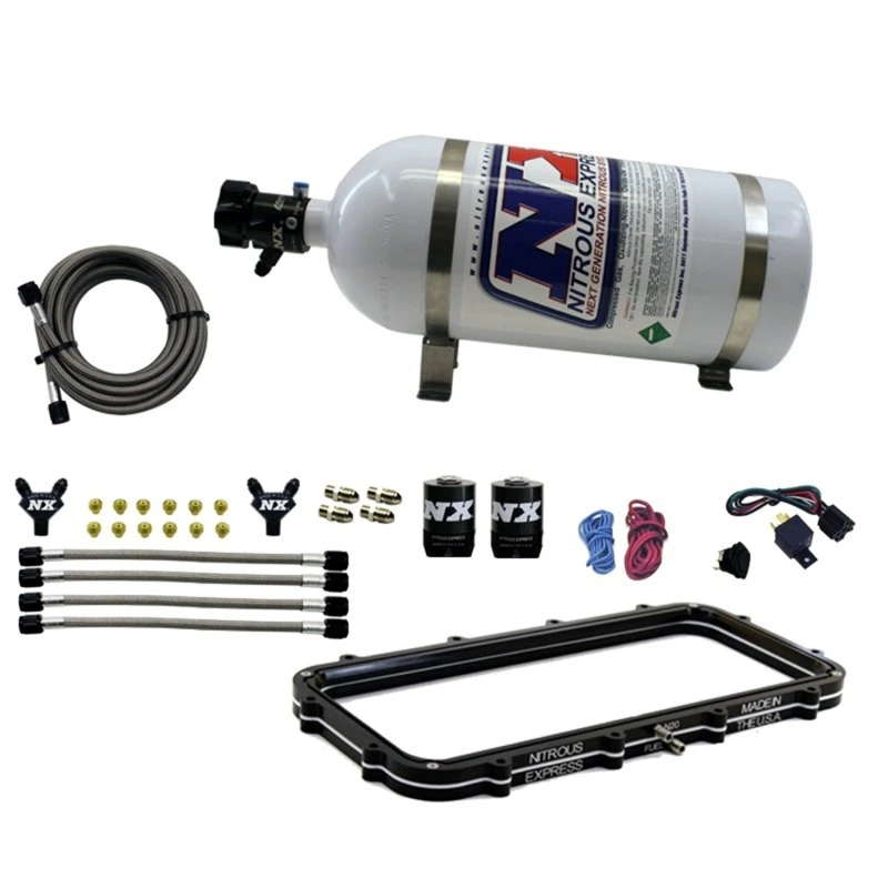 Nitrous Express Holley High Ram Plenum Nitrous Platten-Kit mit 15lb Flasche