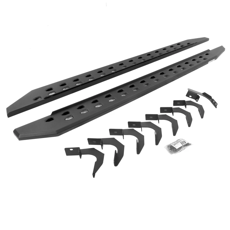 Go Rhino 15-22 GMC Canyon CC 4DR RB20 Slim Laufbretter Kit (mit Halterungen) - Tex. Schwarz