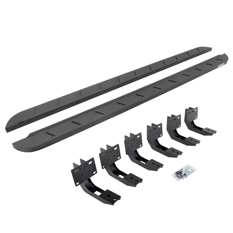 Go Rhino 19-22 Ram 1500 CC 4DR (Nicht Classic) RB10 Slim Laufbrett-Kit (mit Halterungen) - Bedliner Ct