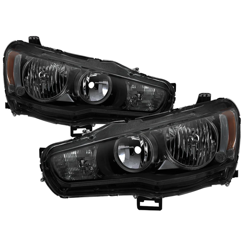 xTune OE Style Headlights - Black Smoke HD-JH-ML08-AM-BSM for Mitsubishi Lancer 08-15
