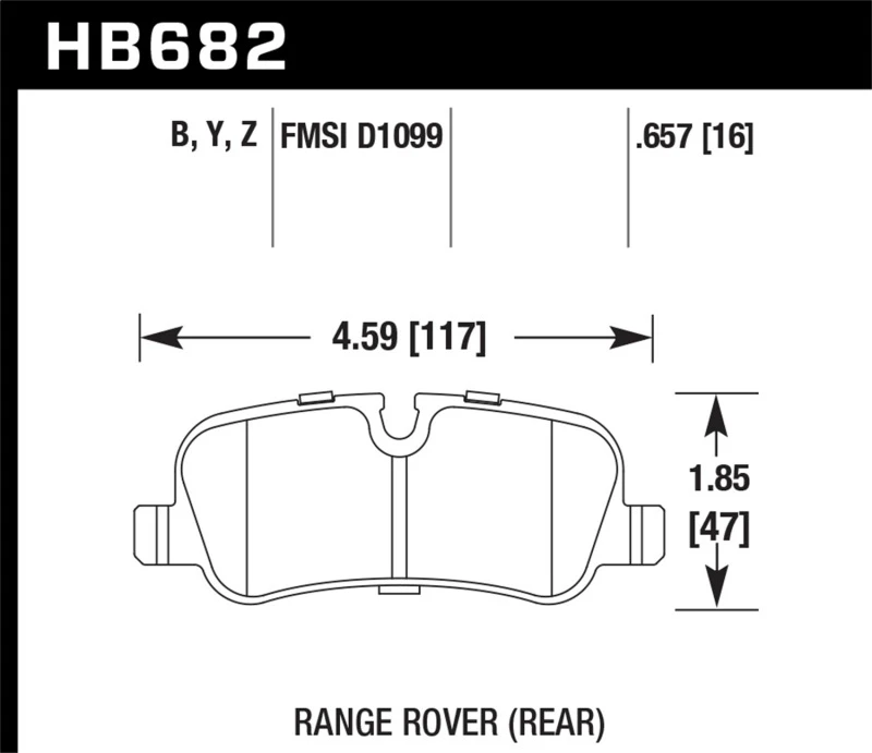 Hawk 05-09 Range Rover LR3 D1099 LTS Straßen-Bremse Hinten Bremsbeläge