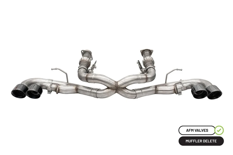 Corsa 20-24 Corvette C8 3 Zoll Xtreme Cat-Back Auspuff 4,5 Zoll schwarze Quad-Tipps - Integriert werkseitige AFM-Ventil
