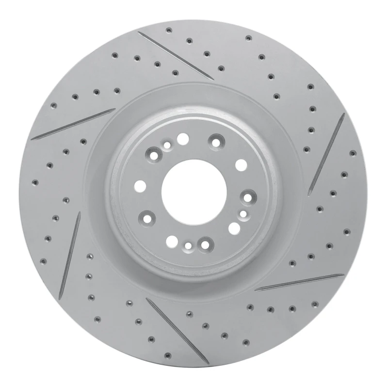 DFC 17-22 Genesis G90 Front Right Drilled & Slotted Geoperformance Rotor