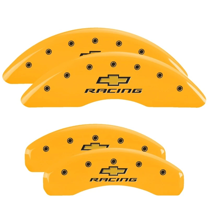 MGP 4 Bremse Caliper-Abdeckungen Graviert V & H Chevy Racing Gelb Finish Schwarze Char 2016 Chevrolet Camaro