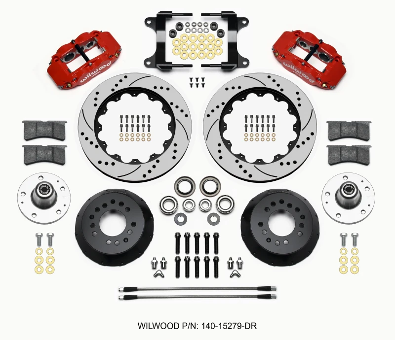 Wilwood Narrow Superlite 6R Vorderes Naben-Kit 14,00 Zoll Bohrung Rot 82-92 Camaro/Firebird