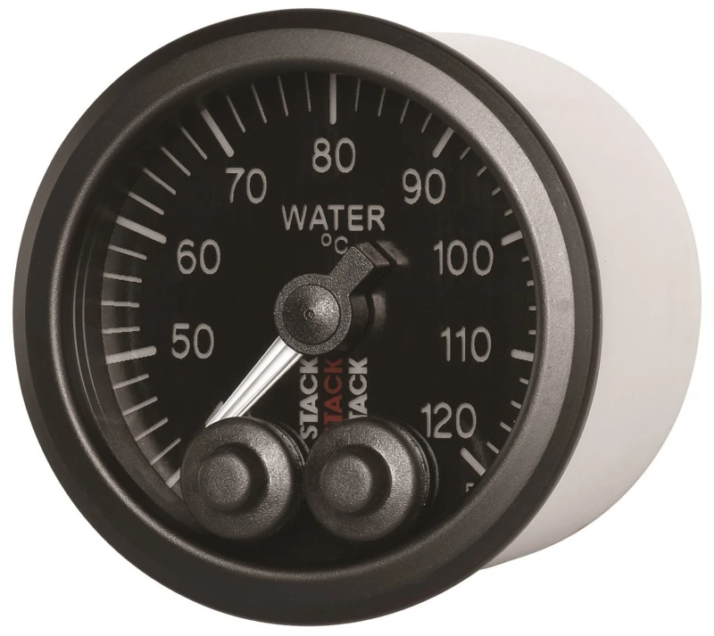 Autometer Stack 52mm 40-120 Grad C 1/8 Zoll NPTF-Männlich Pro-Control Wasser-Temperatur-Anzeige - Schwarz