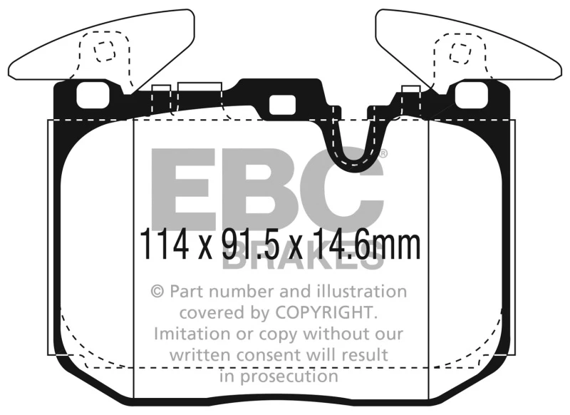 EBC 2014+ BMW I8 1.5L Turbo/Electric Yellowstuff Front Brake Pads