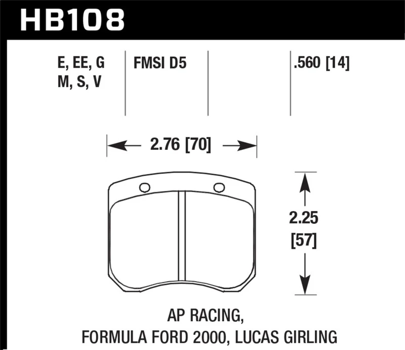 hawk-performance_HB108S.560-6796562a00c27 Hawk 1984-1986 Alfa Romeo GTV-6 2.5 HPS 5.0 Front Brake Pads