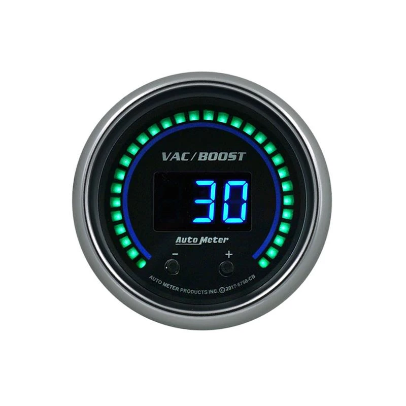 Autometer 52.4mm Black Switchable 0-1600 PSI / 0-110 BAR Vacuum/Boost Cobalt Elite Digital Gauge