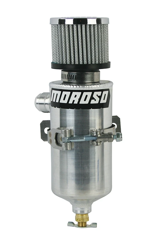 Moroso Breather Tank/Catch Can -12AN Male Fitting - Aluminum