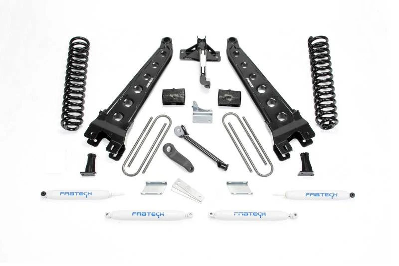 Fabtech 08-16 Ford F250/F350 4WD 4 Zoll Radius Arm System mit Spulen und Leistungsshocks