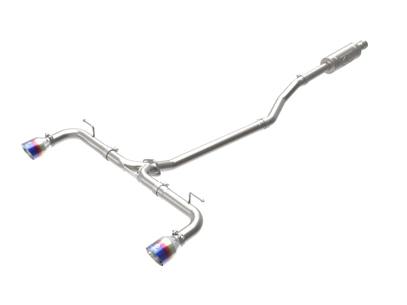 aFe Takeda 2-1/2in 304 SS Kat-Back-Abgasanlage mit blauen Flammen-Spitzen 14-18 Mazda 3 L4 2.0L/2.5L