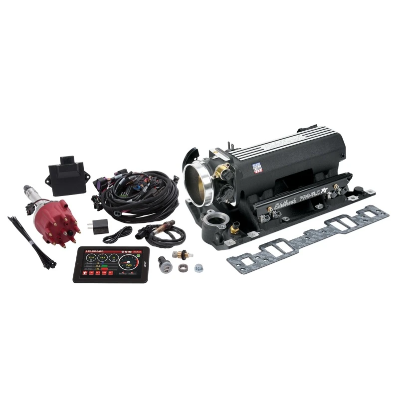 Edelbrock Pro Flo 4 XT EFI-System Seq Port SBC Vortec/E-Tec 550 Max PS 29lb/hr Schwarz Finish