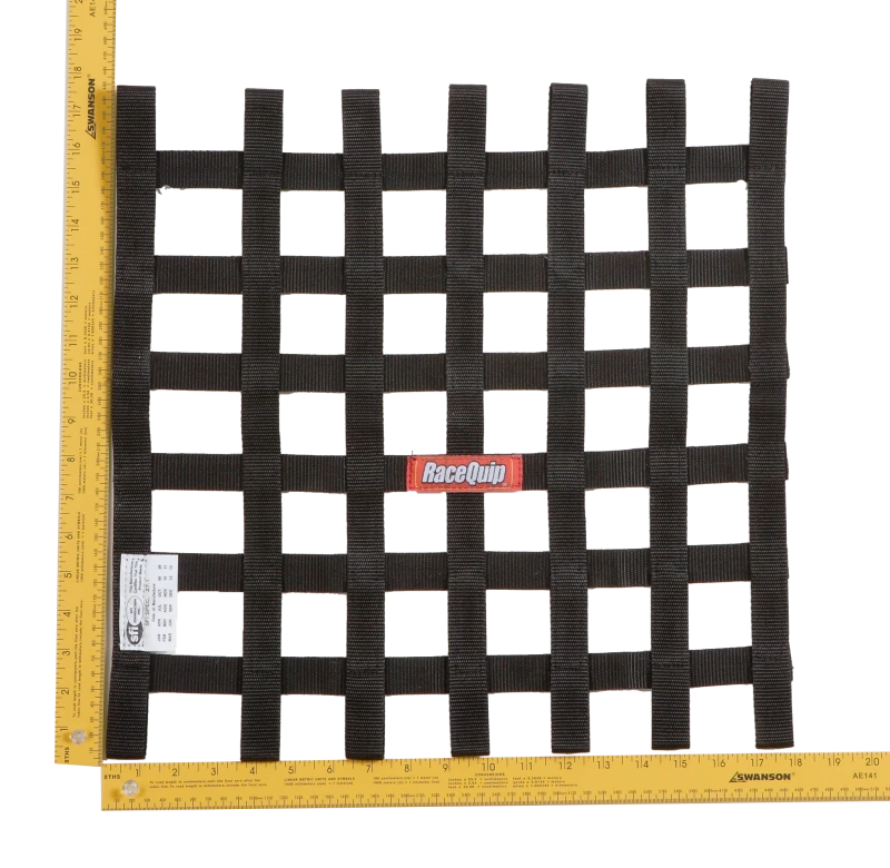 RaceQuip Schwarzes 18 x 18 SFI-Bandnetz