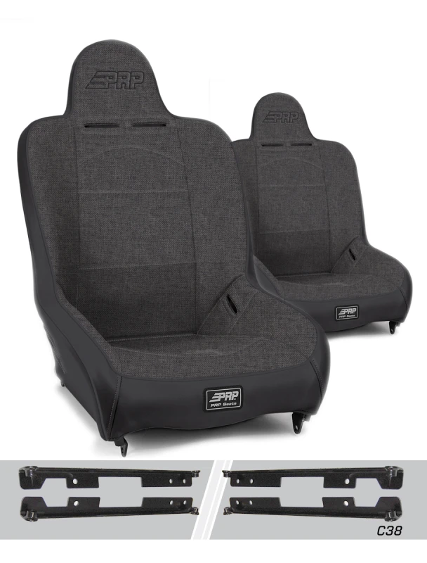 PRP Jeep Wrangler JK/JKU Premier High Back Suspension Seats Kit (Pair) - Gray
