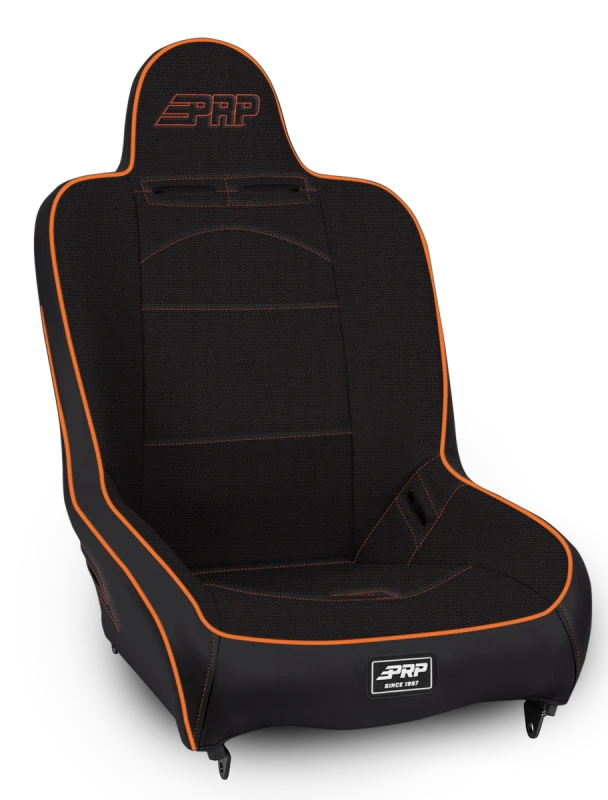 PRP Premier High Back Suspension Seat- Black/Orange Tweed