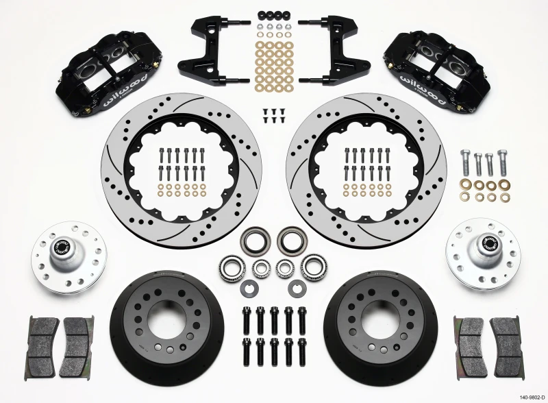 Wilwood Narrow Superlite 6R Vorderrad-Kit 14,00 Zoll gebohrt 74-80 Pinto/Mustang II Disc-Spindel nur