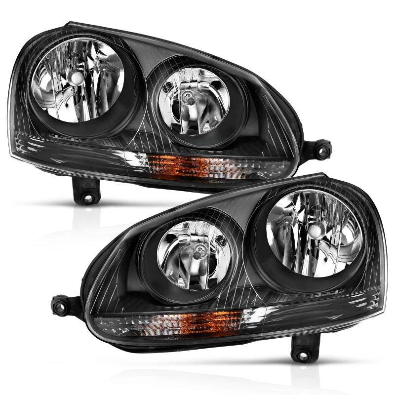 ANZO 2006-2009 Volkswagen US Rabbit Kristall-Scheinwerfer Schwarz (Halogen)