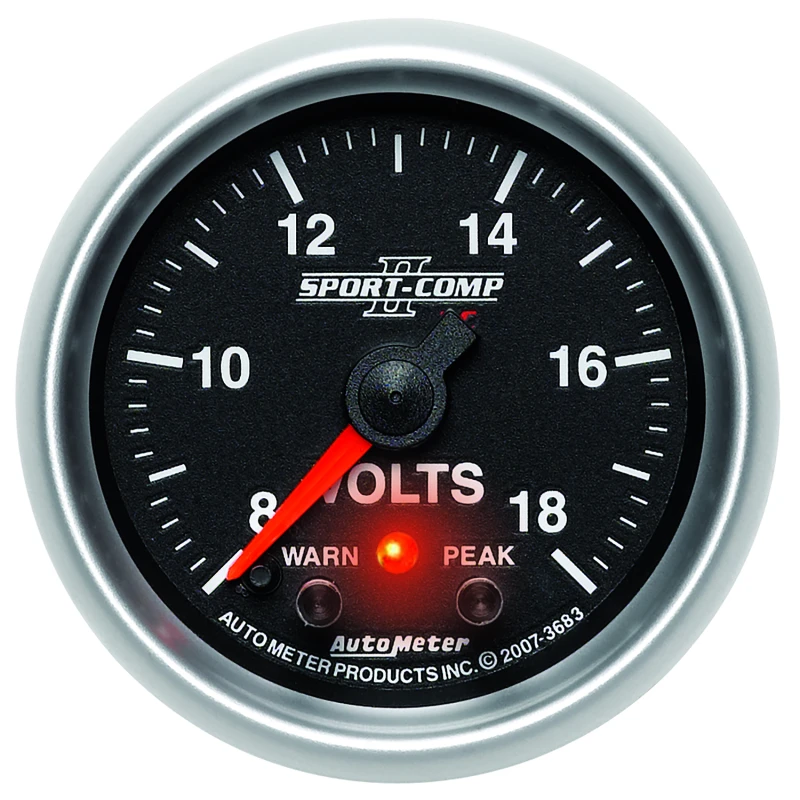Autometer Sport-Comp II 2-1/16in Digital Voltometer Gauge - 18V