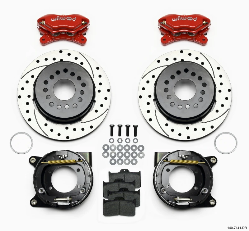 Wilwood Forged Dynalite P/S P-B-Kit gebohrt-Rot Chevy 12 Bolt mit C-Clips