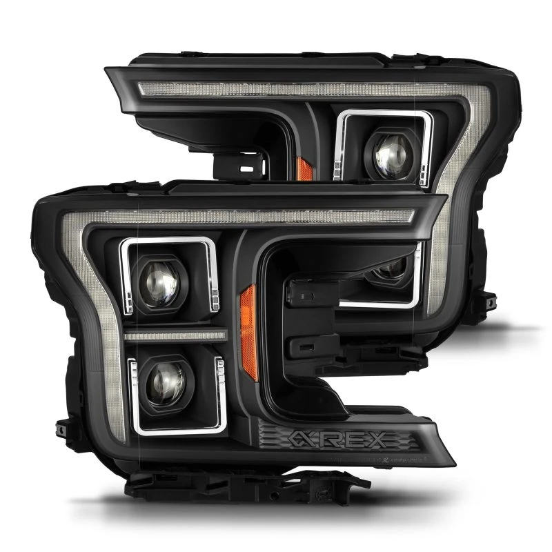 AlphaRex 18-20 Ford F-150 LUXX LED Projektor-Scheinwerfer Schwarz Aktiv Licht Seq Sig SB DRL